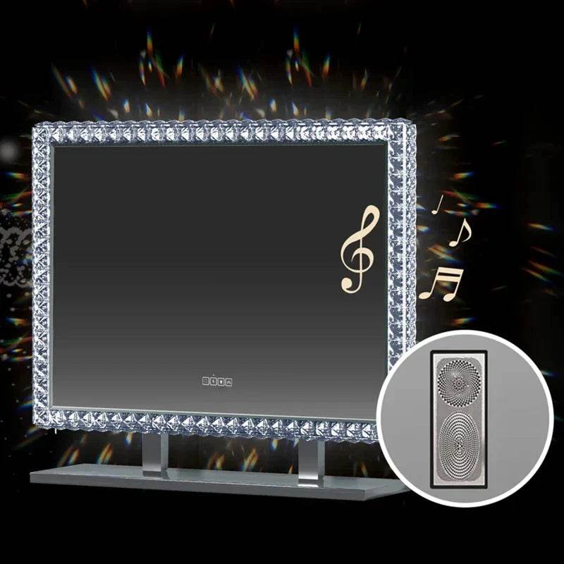 High Quality Crystal Stand up Mirror Rgb Led Bathroom Makeup Mirror for Beauty Salon - My Store