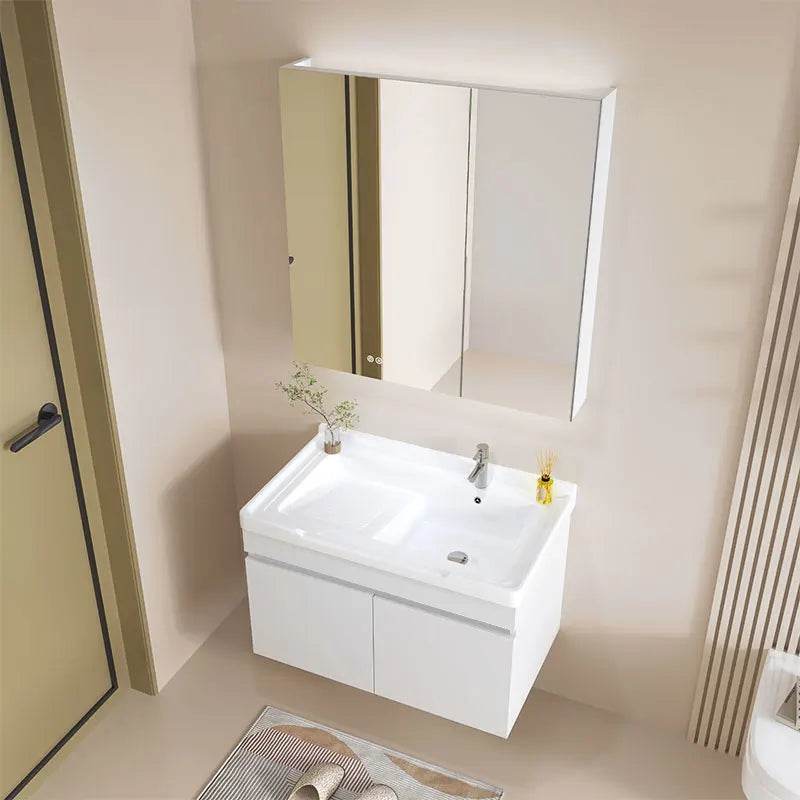 Modern Stainless Steel Single Small Bathroom Vanity Cabinet With Sink - My Store