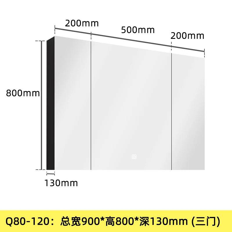 Matt Grey Stainless Steel Wall Mounted Mirror Makeup Lockable Storage Organizer Led Light Jewelry Cabinet - My Store