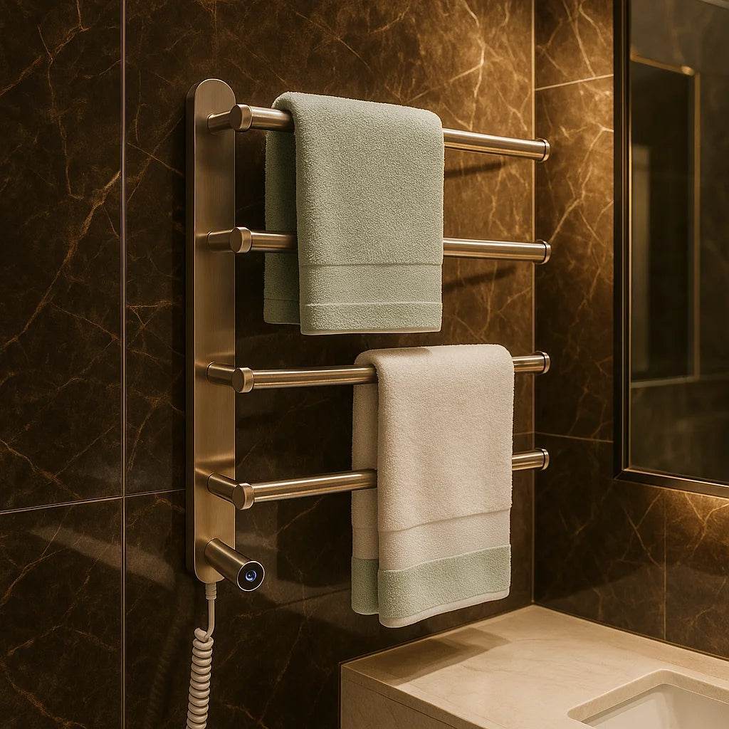 Luxury Bathroom Towel Warmer Heater Electric Spa Wall-Mounted Towel Warmer for Golden Living Room - My Store