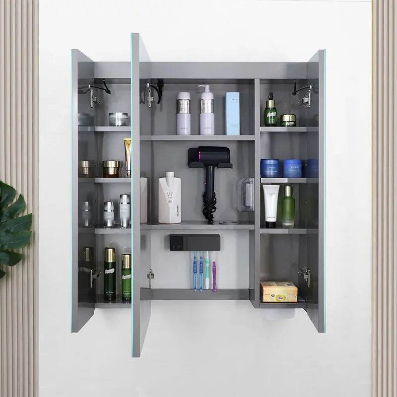 Modern Dressing Mirror Jewelry Cabinet Bathroom Smart Mirror Touchscreen Cabinet Set - My Store