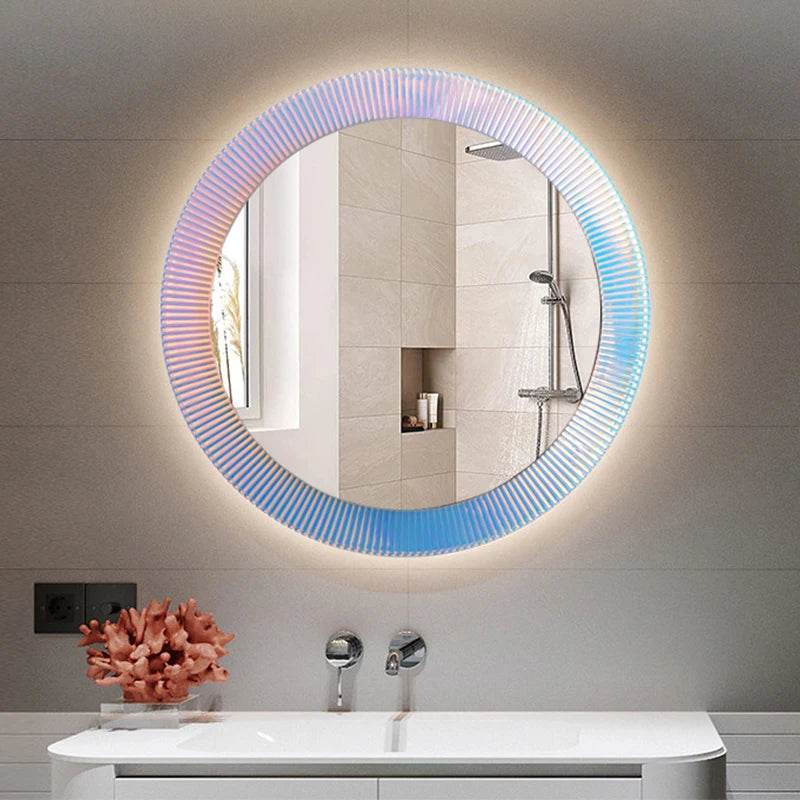 Round Led Makeup Smart Mirror Bathroom With Led Light Touch Screen Led Bath Smart Mirror for Bathroom - My Store