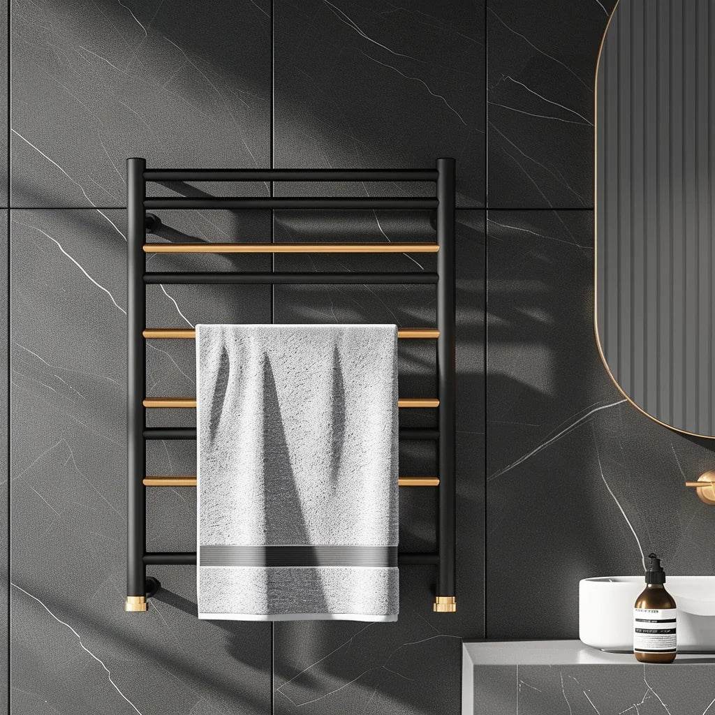 Custom Waterproof Large Hot Machine Salon Shelf Heater Smart Electric Radiator Bathroom Stainless Steel Black Towel Rack Warmer - My Store