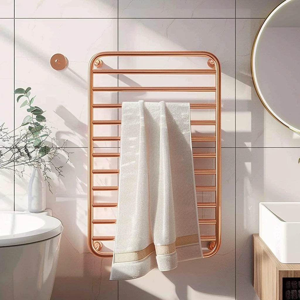 Custom Waterproof Large Hot Machine Salon Shelf Heater Smart Electric Radiator Bathroom Stainless Steel Black Towel Rack Warmer - My Store