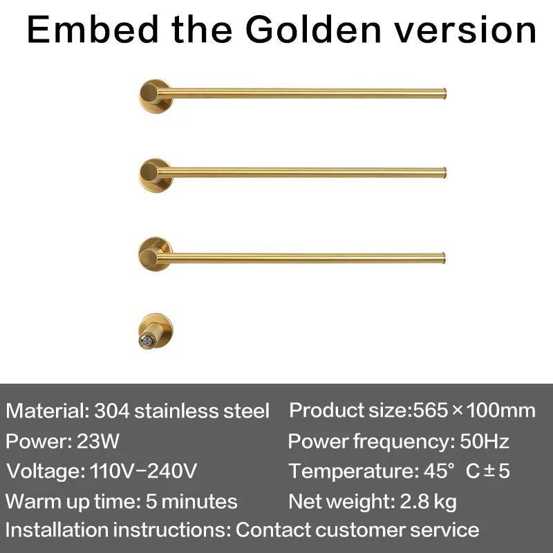 Luxury Bathroom Towel Warmer Heater Electric Spa Wall-Mounted Towel Warmer for Golden Living Room - My Store