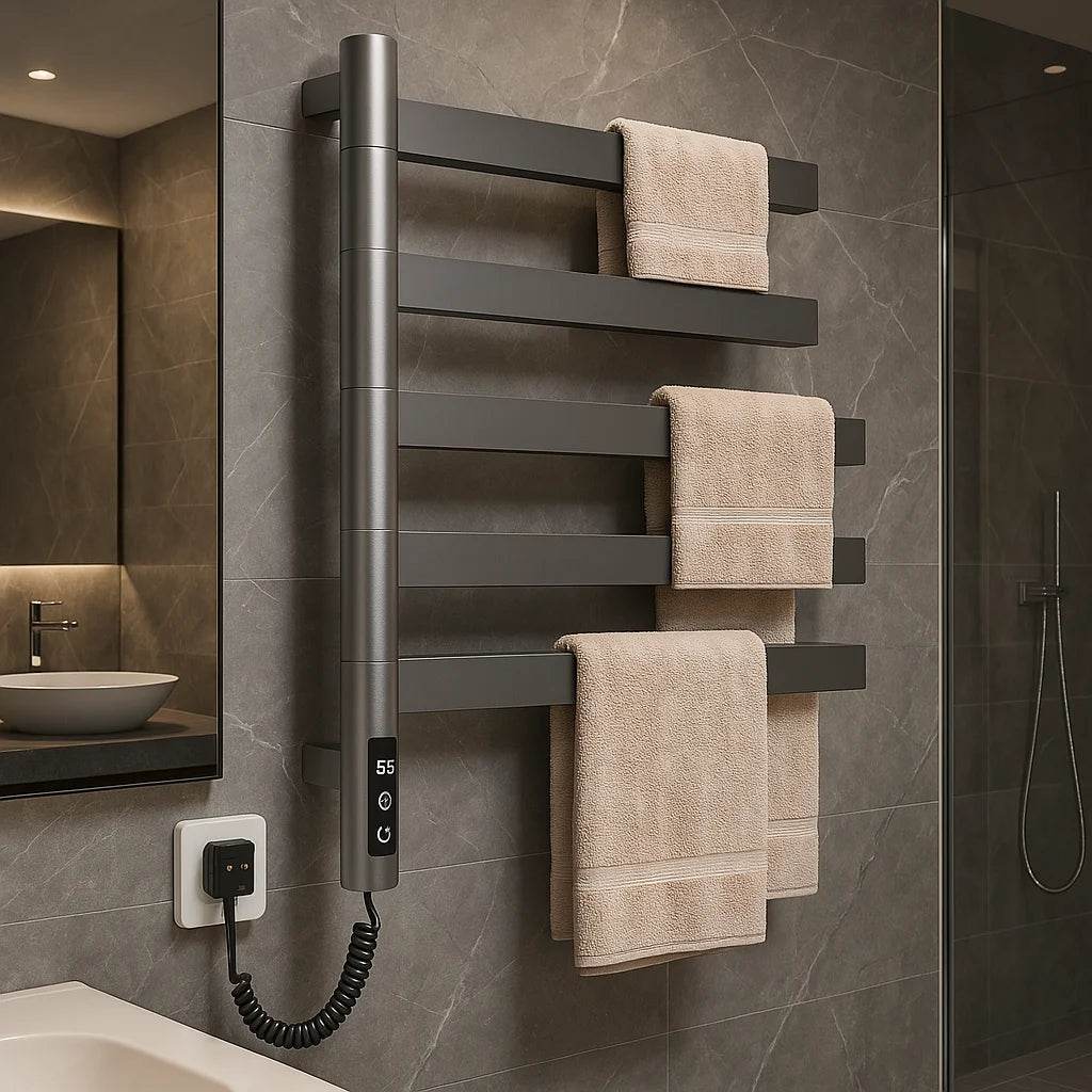 Professional Rack Electric Towel Heater Radiator Modern Steel Wet Towel Warmer for Hotel Bathrooms Hot Bathroom Electric - My Store
