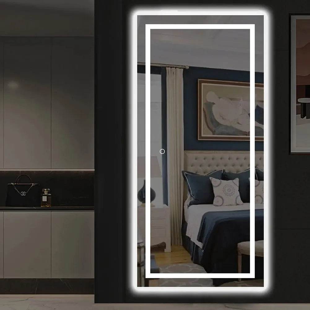 Modern Wall Mounted Full Length Touch Screen Makeup Bath Vanity Smart Mirror With Led Lights for Hotel Home Bathroom - My Store