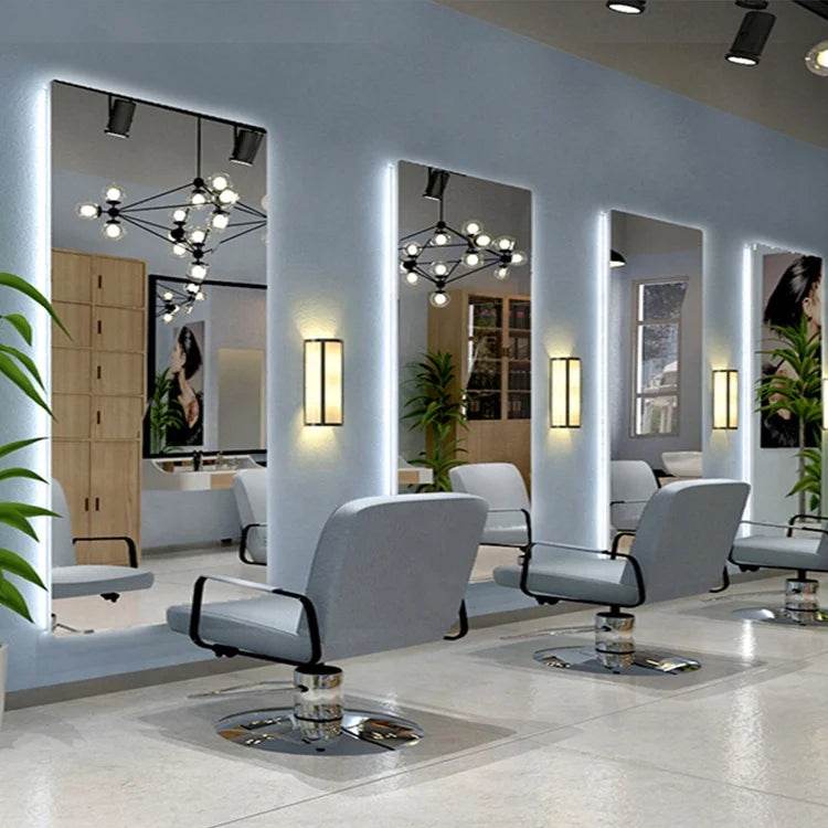 Full Body Mirror With Lights Touch Control Wall Mounted LED Long Length Mirror Backlit Light Vertical for Bathroom - My Store