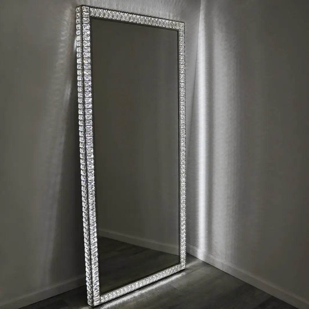 Luxury Stand Dressing Mirror Diamond Led Large Wall Mirrors Wholesale Barbershop Full Length Mirror With Light - My Store